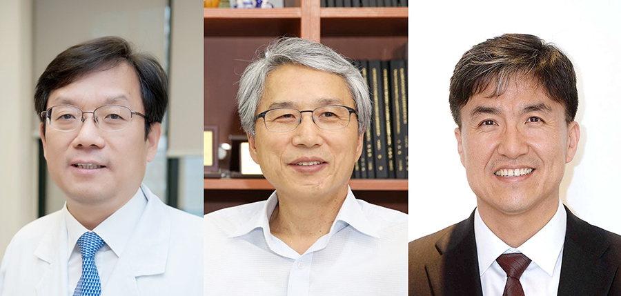 (왼쪽부터) 서울아산병원 혈액내과 이규형 교수, 한국생명공학연구원 최인표 명예연구원, 조광현 카이스트 바이오및뇌공학과 교수
